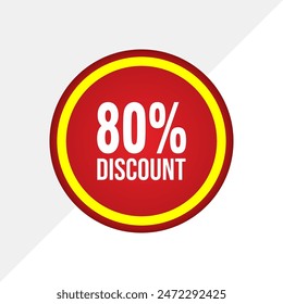 Special offer discount up to 80 percent, banner template design with down arrow, special offer flash sale promotion. vector template illustration