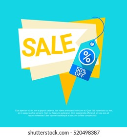 Special Offer Discount Big Sale Shopping Banner Flat Vector Illustration