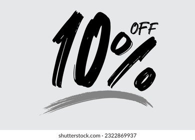 Special offer discount. Hand drawn numbers of 10% OFF. Black Friday Sale.