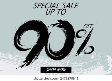 Special offer discount. Hand drawn numbers of 90% OFF. Black Friday Sale. 90% Off Call to Action Promo Sale, Special Promo Deals up to 90% OFF Price Discount.eps8