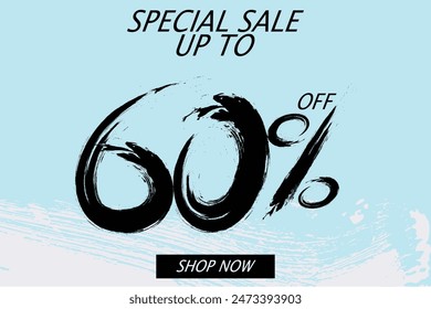 Oferta especial de descuento. Números sorteados a mano de 60% OFF. Venta de Black Friday. 60% de descuento Llamada a la acción Promo Venta, Ofertas especiales de promoción hasta 60% de descuento en Precios.eps8