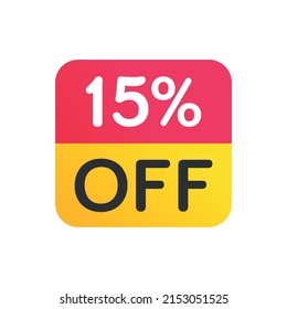 Special offer discount label Up To 15% percent off price reduction badge promotion design emblem set vector illustration isolated on white background, Vector illustration. EPS 10