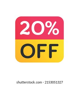 Special offer discount label Up To 20% percent off price reduction badge promotion design emblem set vector illustration isolated on white background, Vector illustration. EPS 10