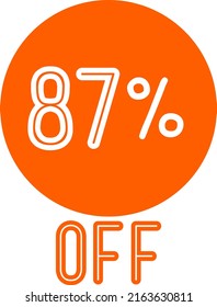 Sonderangebot Rabattkennzeichnung mit Flat-Umsatz Vektor-Prozent Rabatt Preis reduzieren Aktionsdesign, Vektorgrafik einzeln auf weißem Hintergrund