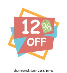 Etiqueta de descuento de oferta especial con Vector de venta plana porcentaje de descuento de precio reducir el diseño de promoción de placa ilustración vectorial aislado en fondo blanco