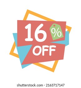 Special offer discount label with Flat sales Vector percent off price reduce badge promotion design vector illustration isolated on white background
