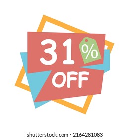 Special offer discount label with Flat sales Vector percent off price reduce badge promotion design vector illustration isolated on white background