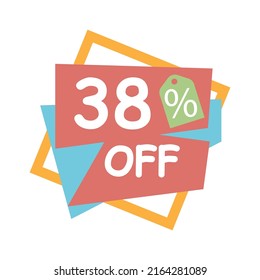 Special offer discount label with Flat sales Vector percent off price reduce badge promotion design vector illustration isolated on white background
