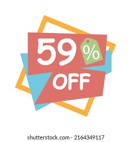 Etiqueta de descuento de oferta especial con Vector de venta plana porcentaje de descuento de precio reducir el diseño de promoción de placa ilustración vectorial aislado en fondo blanco