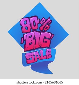 Special offer discount label with flat sale Vector percent of reduced price, graffiti vector illustration eye-catching promotional badge design