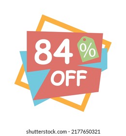 Etiqueta de descuento de oferta especial con Vector de venta plana porcentaje de descuento de precio reducir el diseño de promoción de placa ilustración vectorial aislado en fondo blanco