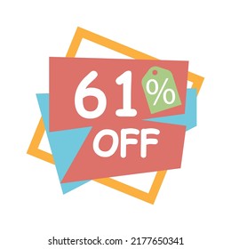 Special offer discount label with Flat sales Vector percent off price reduce badge promotion design vector illustration isolated on white background