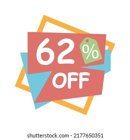 Special offer discount label with Flat sales Vector percent off price reduce badge promotion design vector illustration isolated on white background
