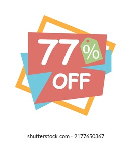 Special offer discount label with Flat sales Vector percent off price reduce badge promotion design vector illustration isolated on white background