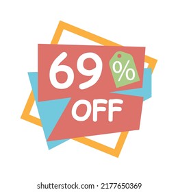 Etiqueta de descuento de oferta especial con Vector de venta plana porcentaje de descuento de precio reducir el diseño de promoción de placa ilustración vectorial aislado en fondo blanco
