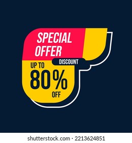 vector de etiqueta de descuento de oferta especial