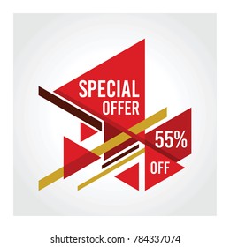 Special offer discount sale label for your business.