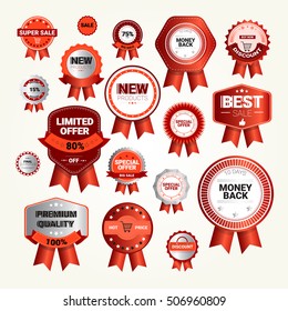 Special Offer Discount Tag Set Sale Shopping Collection Flat Vector Illustration