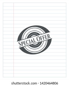 Special Offer draw with pencil effect. Vector Illustration. Detailed.