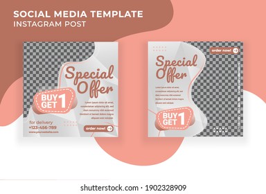Special offer fashion women social media post template