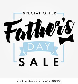 Special offer Father`s Day sale promotion vector design. Father Day special offer SALE banner light