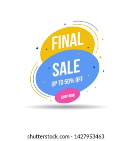 Special offer final sale banner, up to 50% off. Vector illustration
