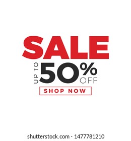 Special offer final sale banner on white background, up to 50 percent off. Vector illustration.
