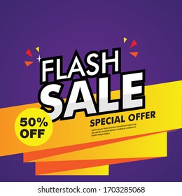 Special offer final sale banner with shadow on orange background. Vector illustration.