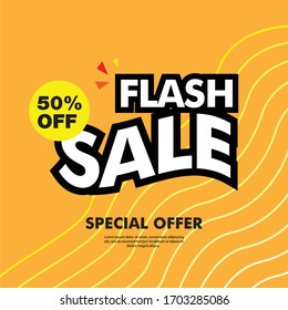 Special offer final sale banner with shadow on orange background. Vector illustration.