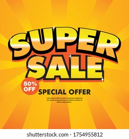 Special offer final sale banner with shadow on orange background. Vector illustration.