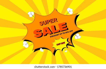 Special offer final sale banner with shadow on orange background. Vector illustration.