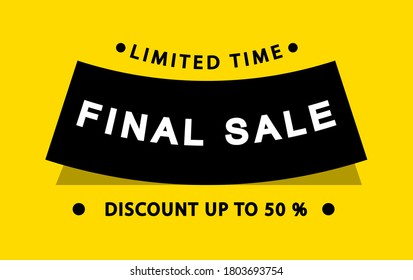 Special offer final sale banner, up to 50% off on yellow background Vector illustration eps 10 easy to modify for your business promotion. 
