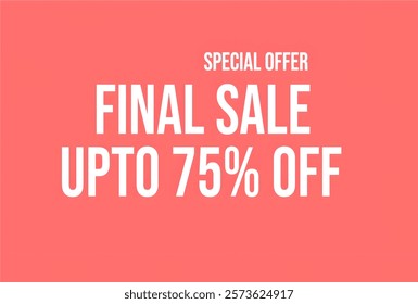 Special Offer Final Sale Banner Vector Template Up to 75%