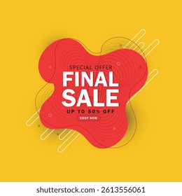 Special offer final sale banner design. Final sale yellow banner with offer details