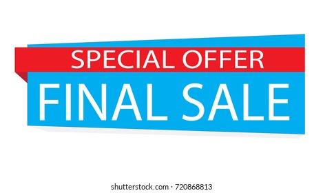 special offer final sale banner on white background. special offer blue label.