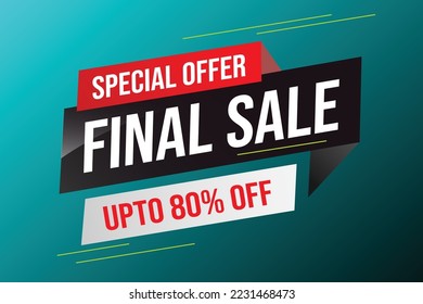 Special offer final sale tag. Banner design template for marketing. Special offer promotion or retail. background banner modern graphic design for store shop, online store, website, landing page