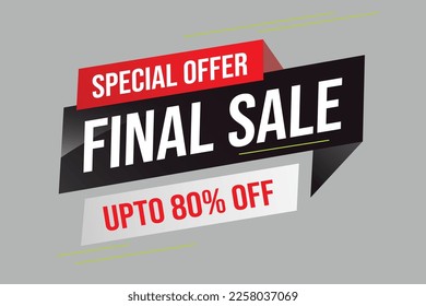 Special offer final sale tag. Banner design template for marketing. Special offer promotion or retail. background banner modern graphic design for store shop, online store, website, landing page