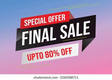 Special offer final sale tag. Banner design template for marketing. Special offer promotion or retail. background banner modern graphic design for store shop, online store, website, landing page