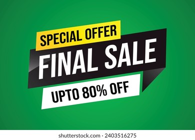 Special offer final sale tag. Banner design template for marketing. Special offer promotion or retail. background banner modern graphic design for store shop, online store, website, landing page
