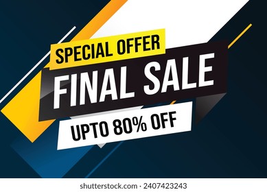 Special offer final sale tag. Banner design template for marketing. Special offer promotion or retail. background banner modern graphic design for sto