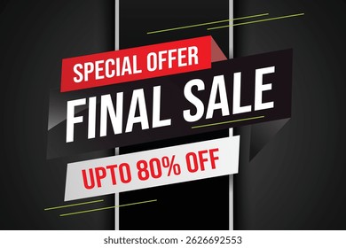 Special offer final sale tag. Banner design template for marketing. Special offer promotion or retail. background banner modern graphic design for store shop, online store, website, landing page	