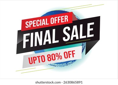Special offer final sale tag. Banner design template for marketing. Special offer promotion or retail. background banner modern graphic design for store shop, online store, website, landing page	