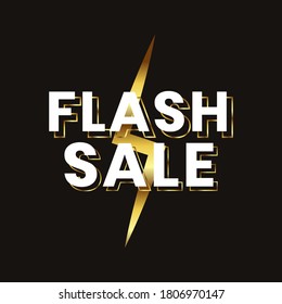 Special offer flash sale banner design. golden and black premium style banner design for product advertisement