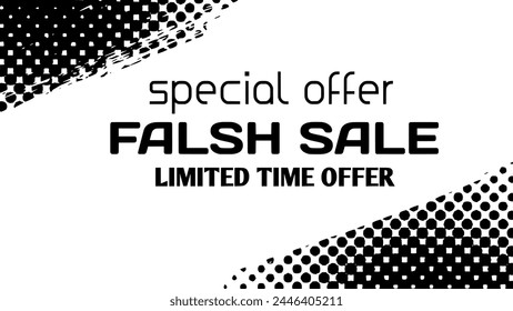 Special offer. Flash sale mega offer in bleck colour theme. Limited time offer. Best banner design for social media and corporate companies. EPS file.