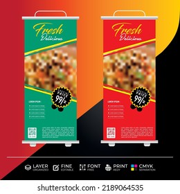 Special Offer Food Roll Up Banner Desing Vector Template