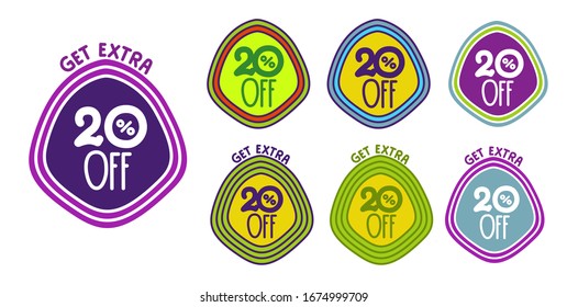 Special offer - get extra 20% sale. Business concept, vector