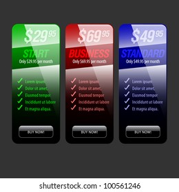 Special Offer glossy Banner Set. With rounded corners in red, blue and green colors