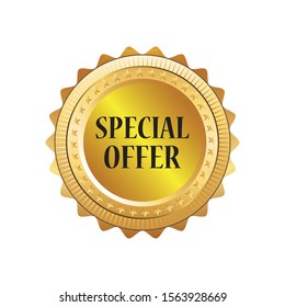 Special Offer gold stamp with white background