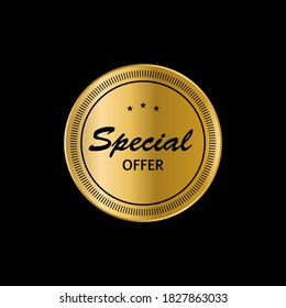 Special Offer golden label. Vector illustration