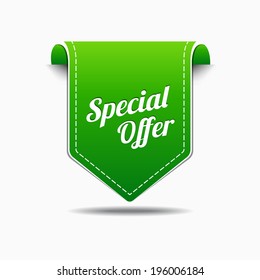 Special Offer Green Label Icon Vector Design